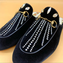 Load image into Gallery viewer, GUCCI velvet crystal loafer