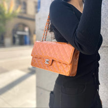 Load image into Gallery viewer, CHANEL orange Classic flap medium size