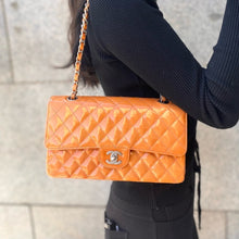 Load image into Gallery viewer, CHANEL orange Classic flap medium size