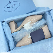 Load image into Gallery viewer, PRADA Patent leather beige pink mules