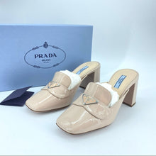 Load image into Gallery viewer, PRADA Patent leather beige pink mules