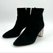 Load image into Gallery viewer, MiuMiu crystal high heels black boots