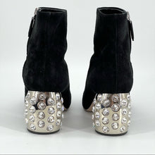 Load image into Gallery viewer, MiuMiu crystal high heels black boots
