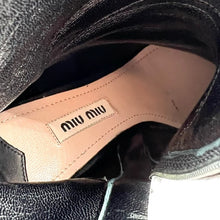 Load image into Gallery viewer, MiuMiu crystal high heels black boots