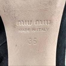 Load image into Gallery viewer, MiuMiu crystal high heels black boots