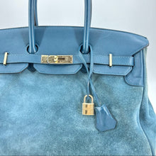 Load image into Gallery viewer, HERMES suede blue Birkin 35cm