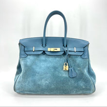 Load image into Gallery viewer, HERMES suede blue Birkin 35cm