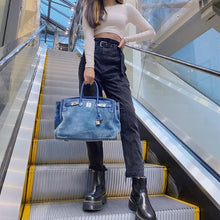 Load image into Gallery viewer, HERMES suede blue Birkin 35cm