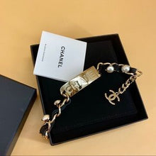 Load image into Gallery viewer, CHANEL metal & leather bracelet