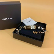 Load image into Gallery viewer, CHANEL metal & leather bracelet