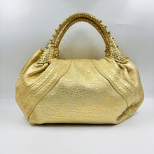Load image into Gallery viewer, Fendi Metallic Gold Holographic Textured Leather Spy Hobo TWS
