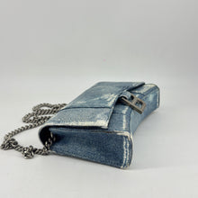 Load image into Gallery viewer, Balenciaga Denim Hourglass Wallet On Chain
