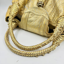 Load image into Gallery viewer, Fendi Metallic Gold Holographic Textured Leather Spy Hobo TWS
