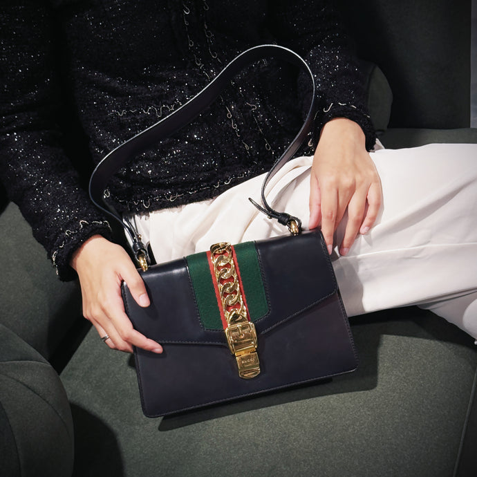 Gucci Black Calfskin Small Sylvie Bag TWS