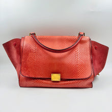 Load image into Gallery viewer, Celine Medium SnakeSkin Orange Trapeze Shoulder Bag TWS
