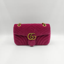 Load image into Gallery viewer, Gucci Pink Velvet GG Marmont Mini Metelasse Two-way Bag TWS
