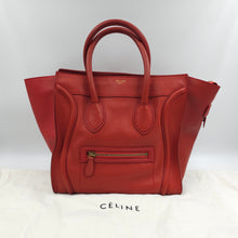 Load image into Gallery viewer, Celine Red Leather Micro Luggage Tote Bag TWS
