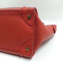 Load image into Gallery viewer, Celine Red Leather Micro Luggage Tote Bag TWS
