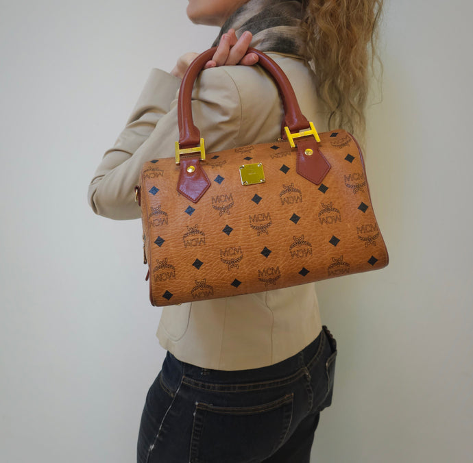 MCM Monogram Boston Handbag TWS