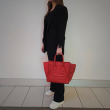 Load image into Gallery viewer, Celine Red Leather Micro Luggage Tote Bag TWS
