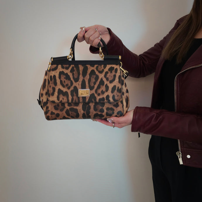 Dolce & Gabbana Medium Sicily Leopard-Print Cross Body Bag TWS