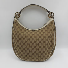 Load image into Gallery viewer, Gucci Brown GG Canvas Twins Shoulder Bag White Beige TWS
