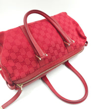 Load image into Gallery viewer, Gucci Red GG Canvas Boston Bag TWS
