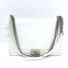 Load image into Gallery viewer, Chanel White Patent Leather Large Leboy Bag
