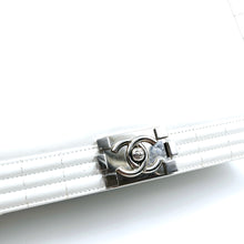 Load image into Gallery viewer, Chanel White Patent Leather Large Leboy Bag
