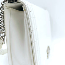 Load image into Gallery viewer, Chanel White Patent Leather Large Leboy Bag
