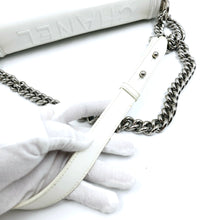 Load image into Gallery viewer, Chanel White Patent Leather Large Leboy Bag
