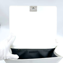 Load image into Gallery viewer, Chanel White Patent Leather Large Leboy Bag
