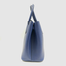 Load image into Gallery viewer, Prada Blue Saffiano Cuir Leather Medium Double Handle Tote TWS
