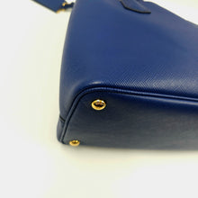 Load image into Gallery viewer, Prada Blue Saffiano Cuir Leather Medium Double Handle Tote TWS
