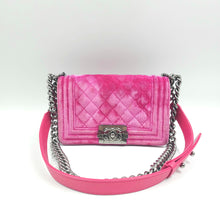 Load image into Gallery viewer, Chanel Pink Velvet Small LeBoy Bag TWS
