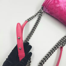 Load image into Gallery viewer, Chanel Pink Velvet Small LeBoy Bag TWS
