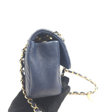 Load image into Gallery viewer, Chanel Blue Chevron Small Classic Flap Bag

