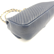 Load image into Gallery viewer, Chanel Blue Chevron Small Classic Flap Bag
