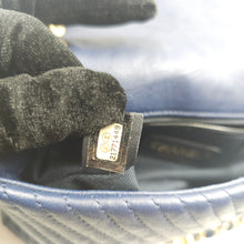 Load image into Gallery viewer, Chanel Blue Chevron Small Classic Flap Bag
