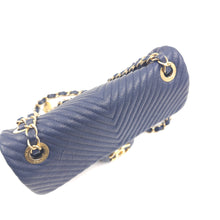 Load image into Gallery viewer, Chanel Blue Chevron Small Classic Flap Bag
