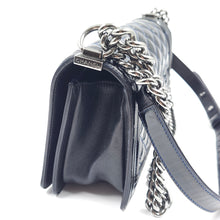 Load image into Gallery viewer, Chanel Black Quilted Patent Leather Medium Boy Flap Bag TWS
