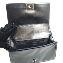 Load image into Gallery viewer, Chanel Black Quilted Patent Leather Medium Boy Flap Bag TWS
