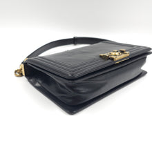 Load image into Gallery viewer, Chanel Black Lambskin Medium LeBoy Flap bag TWS

