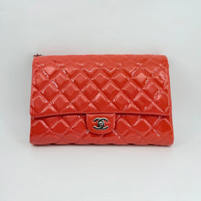 Load image into Gallery viewer, Chanel Patent Orange Clutch On Chain
