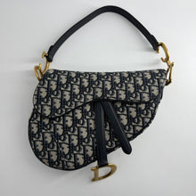 Load image into Gallery viewer, Christian Dior Blue Dior Oblique Jacquard Saddle Bag TWS
