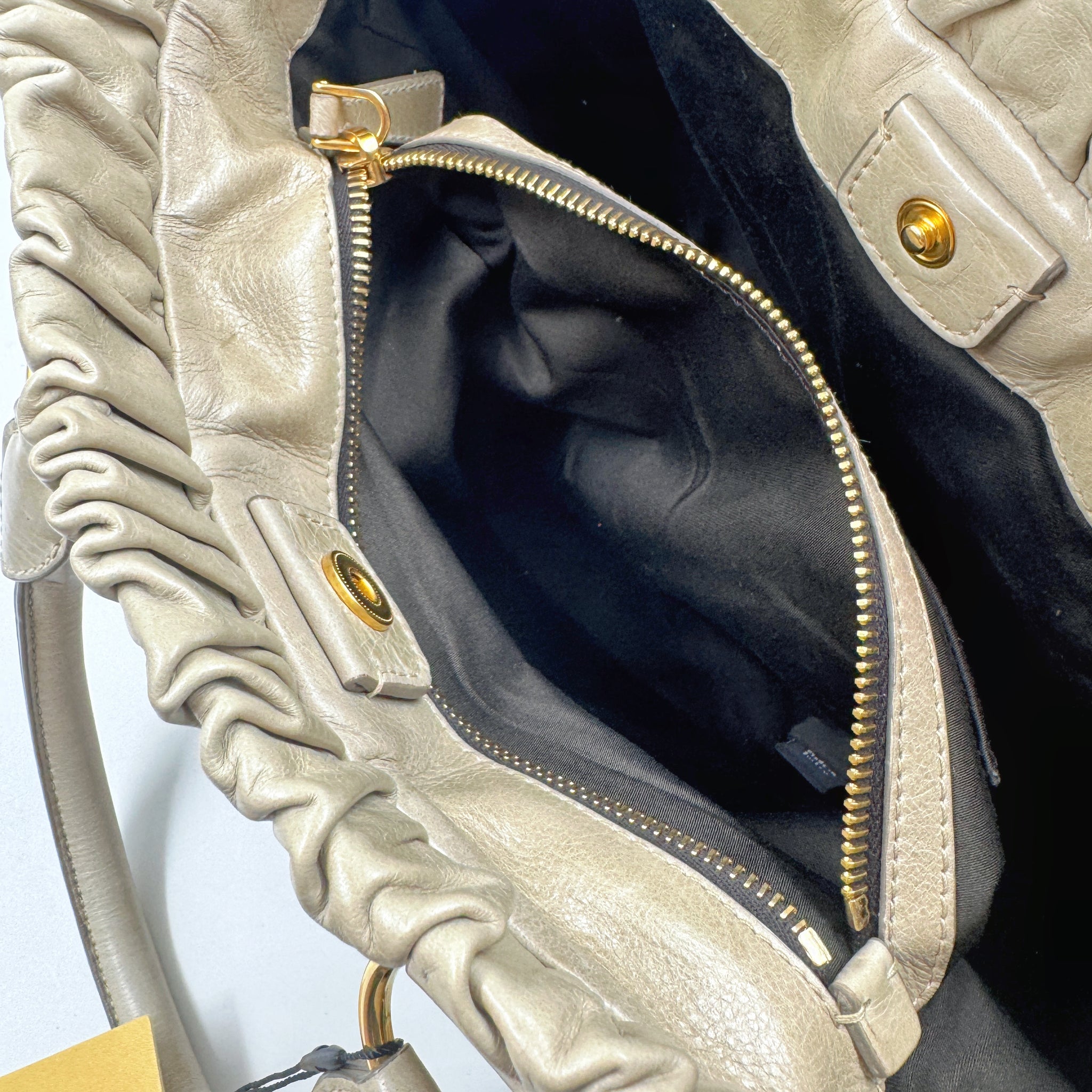 Miu Miu Vitello Shine Satchel Leather Bag TWS – Sheer Room