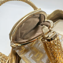 Load image into Gallery viewer, Fendi Metallic Gold Holographic Textured Leather Spy Hobo TWS
