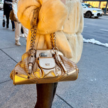 Load image into Gallery viewer, Versace Metallic Gold Chain Link Bag
