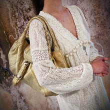 Load image into Gallery viewer, Fendi Metallic Gold Holographic Textured Leather Spy Hobo TWS
