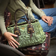 Load image into Gallery viewer, Prada Green Tessuto Nylon Gaufre Tote Bag TWS
